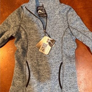 Women's Heather Blue Quarter-Zip Sweater